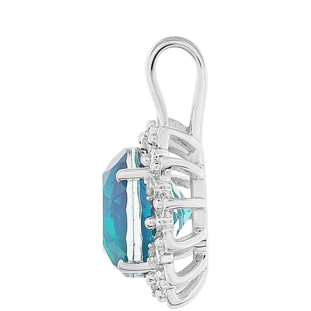 Colgante de Plata con Cuarzo Pavo Real y Topacio Blanco 2 