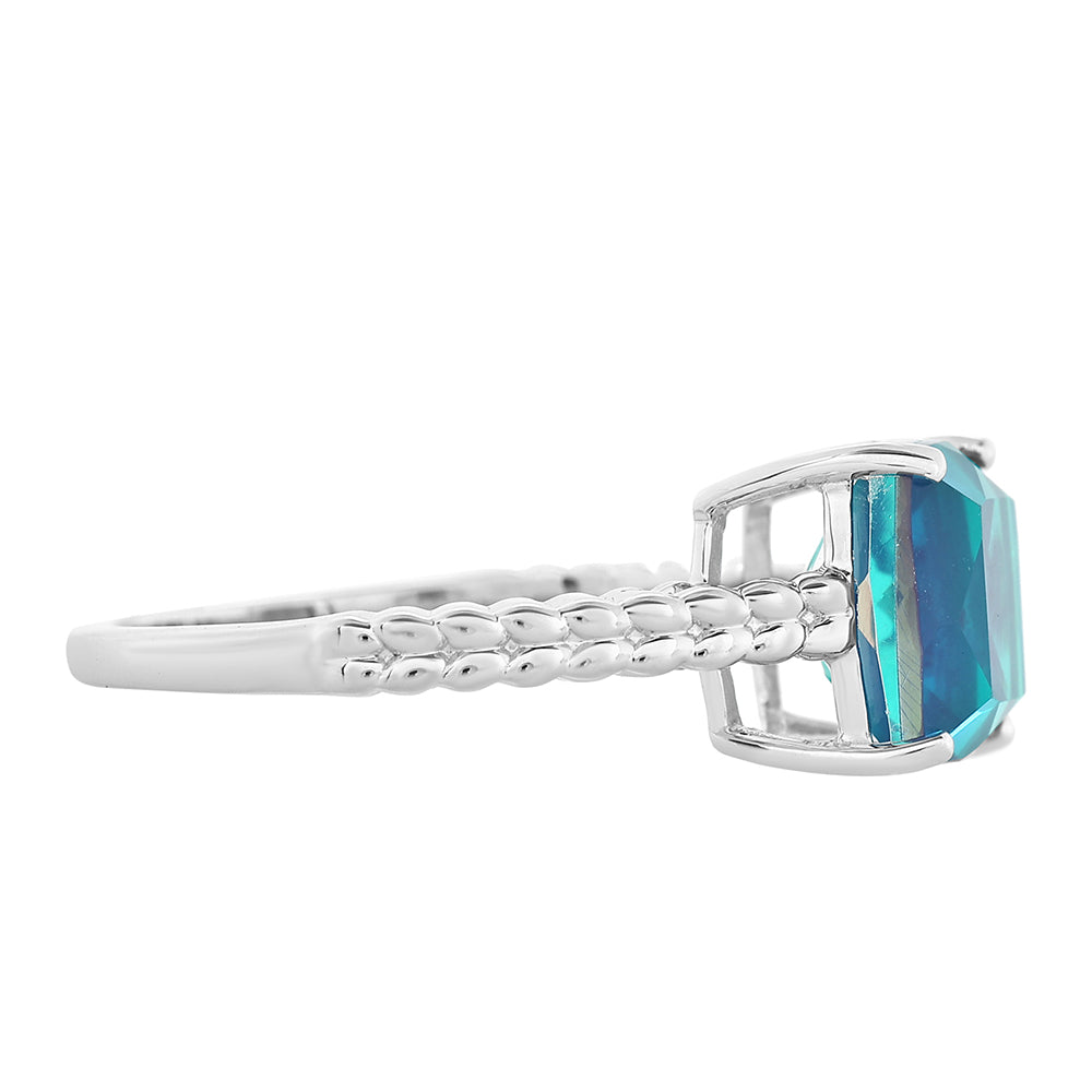 Anillo de Plata con Cuarzo Pavo Real 2 