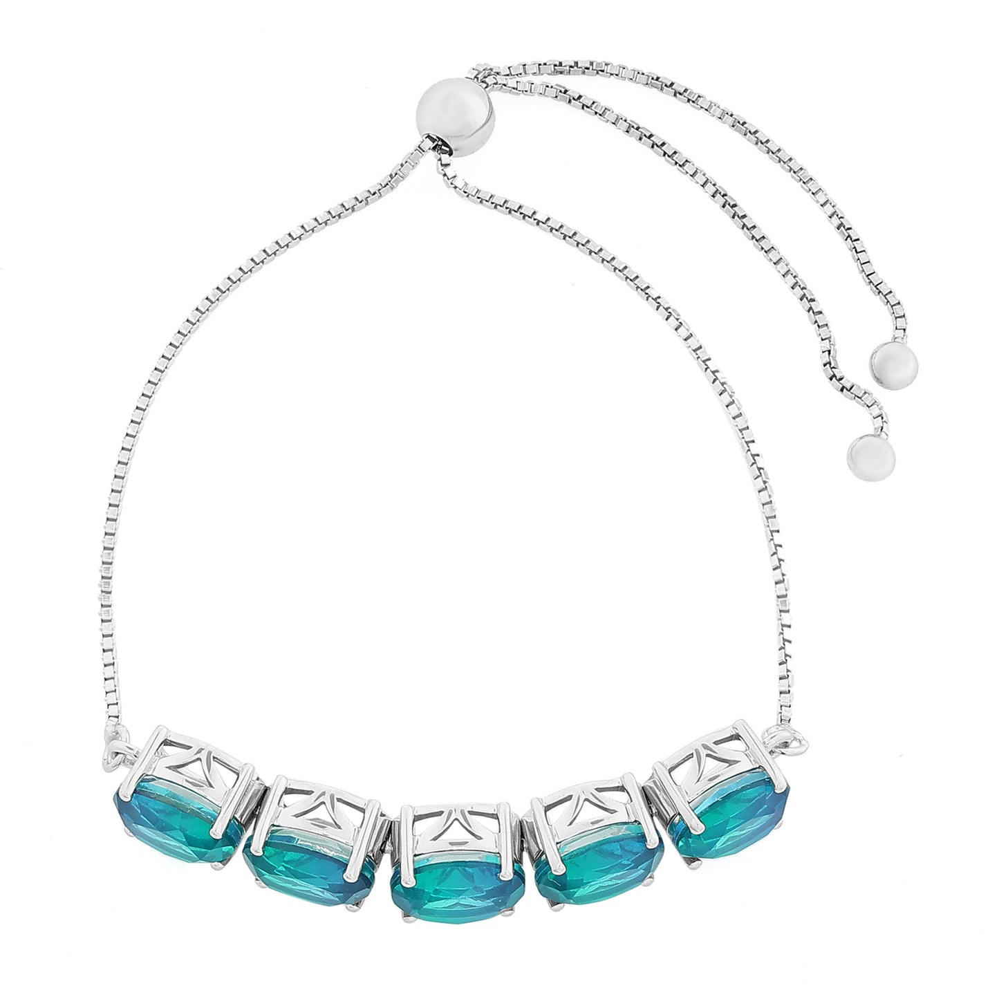 Pulsera de Plata con Cuarzo Pavo Real