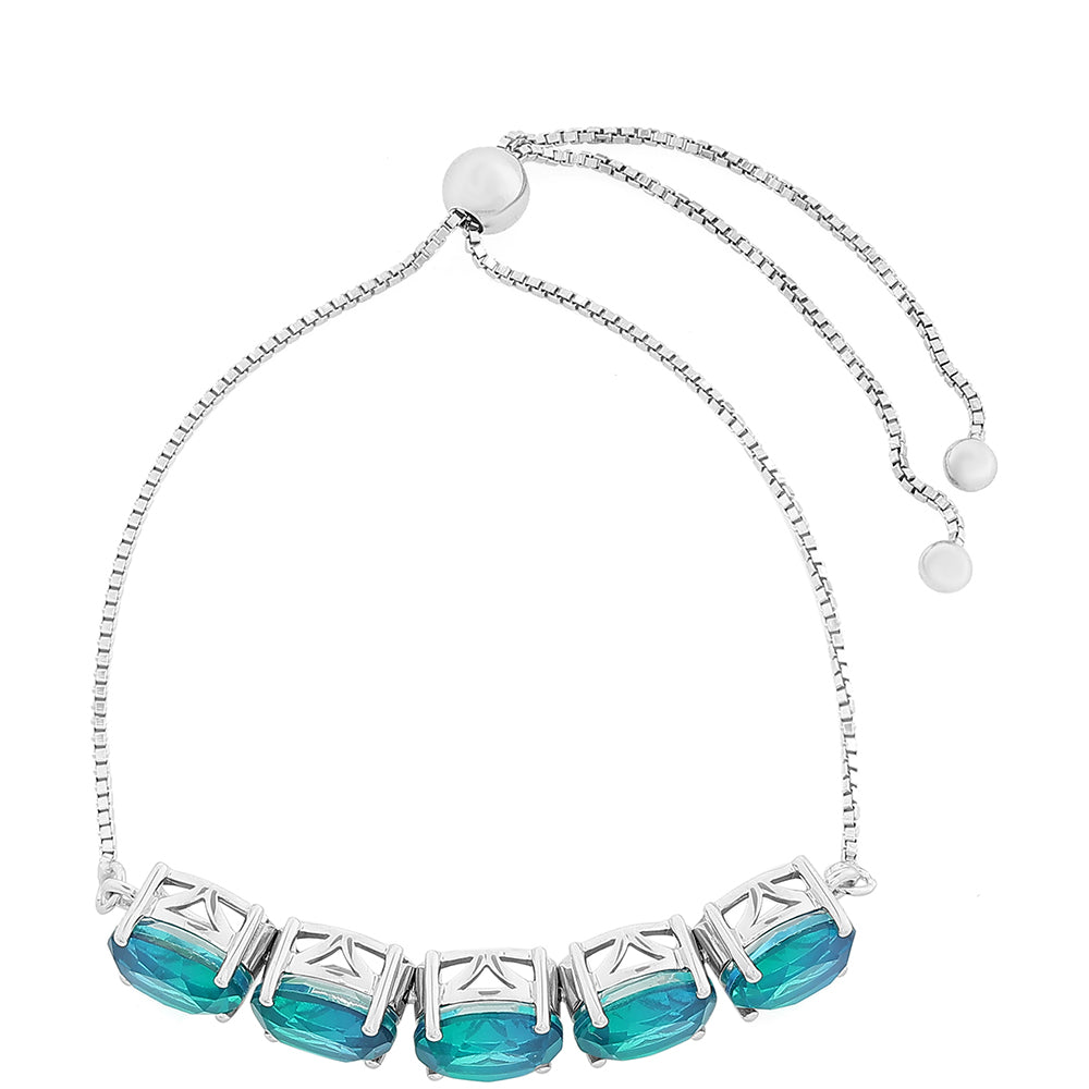 Pulsera de Plata con Cuarzo Pavo Real 2 