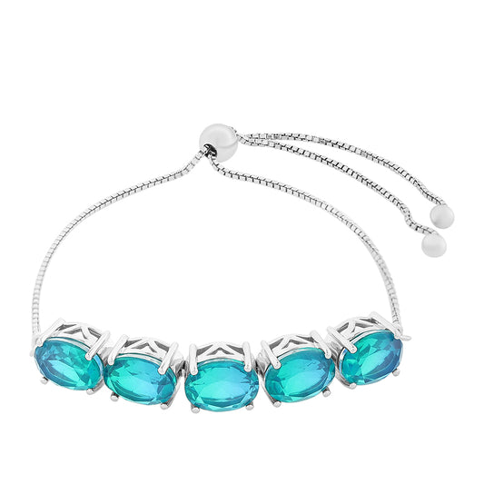 Pulsera de Plata con Cuarzo Pavo Real