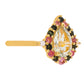 Anillo de Plata Bañada en Oro con Amatista Verde y Turmalina Rosa