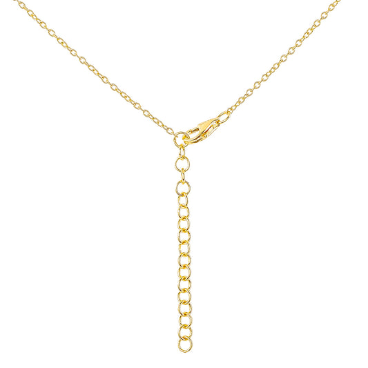Collar de Plata Bañada en Oro con Esmeralda de Brasil y Topacio Blanco
