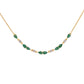 Collar de Plata Bañada en Oro con Esmeralda de Brasil y Topacio Blanco