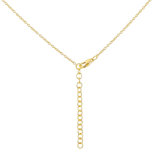 Collar de Plata Bañada en Oro con Turquesa Bella Durmiente y Topacio Blanco