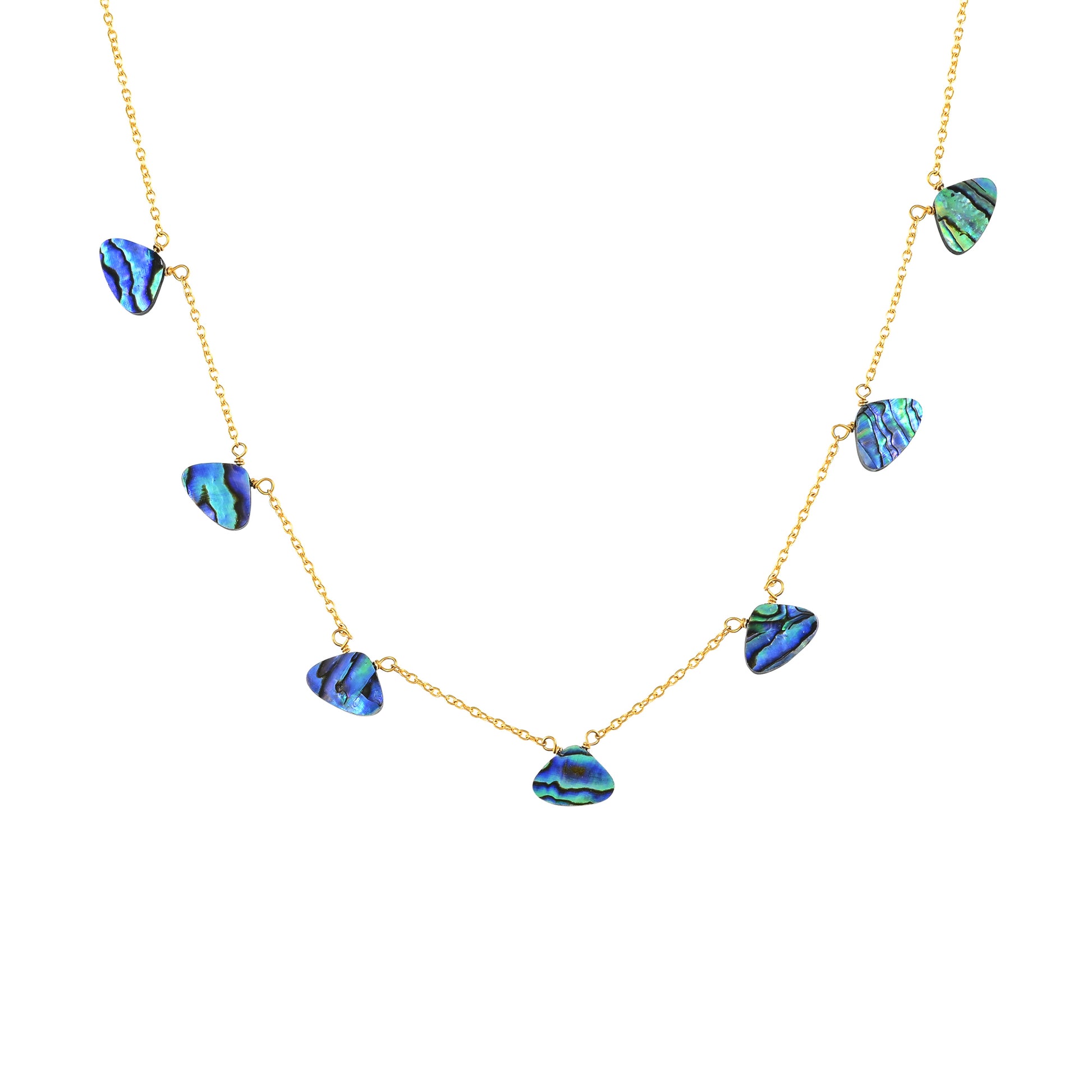 Collar de Plata Bañada en Oro con Concha de abulón 1 