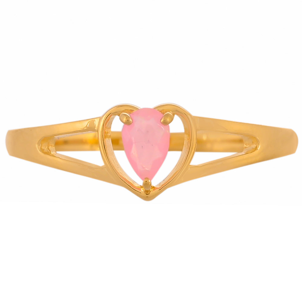 Anillo de Plata Bañada en Oro con Ópalo Rosa Neón de Etiopía 1 