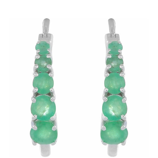 Pendientes de Plata con Esmeralda de Brasil