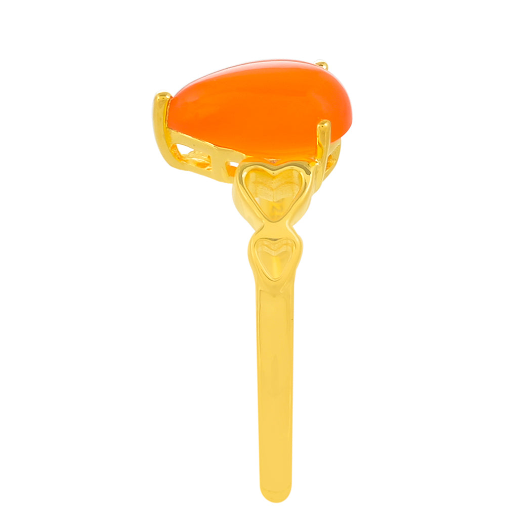 Anillo de Plata Bañada en Oro con Cornalina 3 
