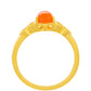 Anillo de Plata Bañada en Oro con Cornalina