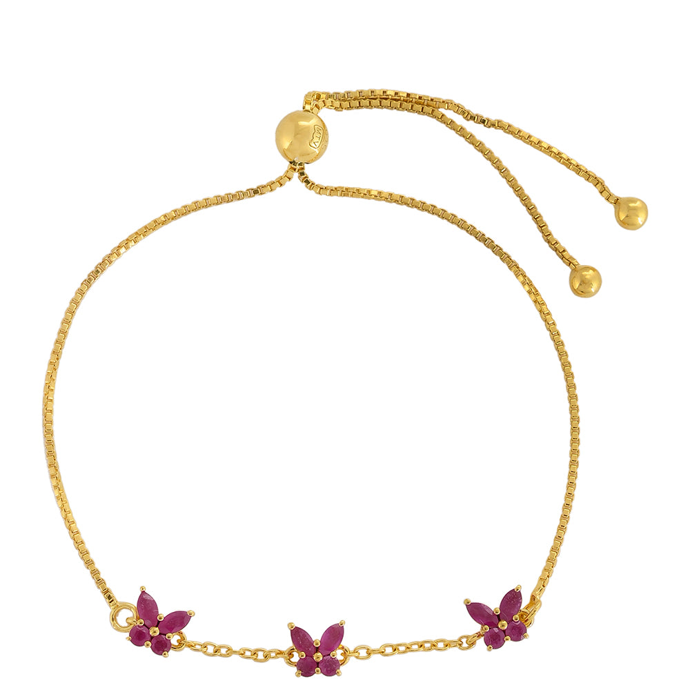 Pulsera de Plata Bañada en Oro con Rubí de Tailandia 1 