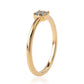 Anillo de Plata Bañada en Oro con Diamante Azul