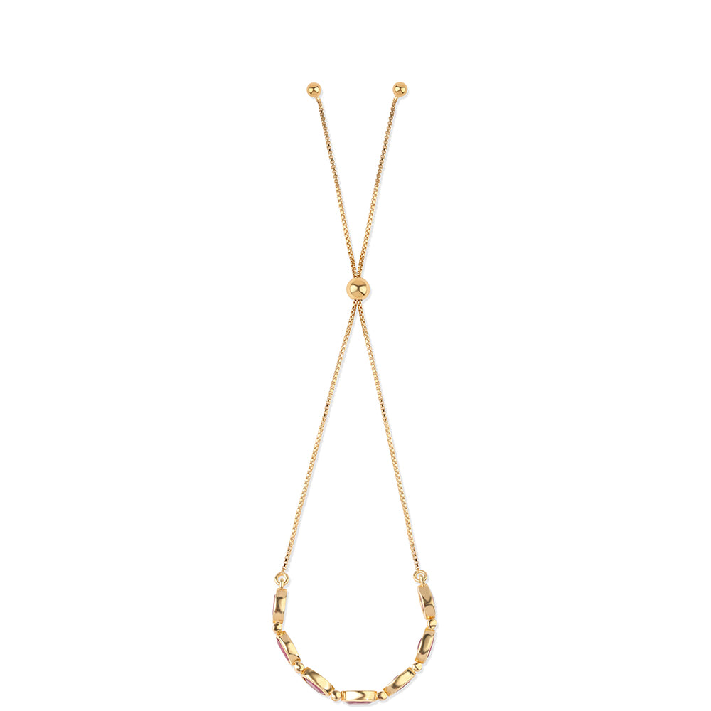 Pulsera de Plata Bañada en Oro con Rubí de Mozambique 3 