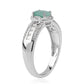 Anillo de Plata con Esmeralda de Brasil y Topacio Blanco