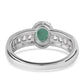 Anillo de Plata con Esmeralda de Brasil y Topacio Blanco