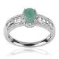 Anillo de Plata con Esmeralda de Brasil y Topacio Blanco