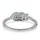 Anillo de Plata con Esmeralda de Brasil y Topacio Blanco