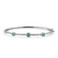 Pulsera de Plata con Esmeralda de Brasil y Topacio Blanco