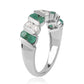Anillo de Plata con Esmeralda de Brasil y Topacio Blanco