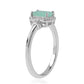 Anillo de Plata con Esmeralda de Brasil y Topacio Blanco