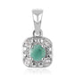 Conjunto de Plata con Esmeralda de Brasil y Topacio Blanco ( Pendientes +Anillo +Colgante )