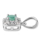Conjunto de Plata con Esmeralda de Brasil y Topacio Blanco ( Pendientes +Anillo +Colgante )
