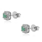 Conjunto de Plata con Esmeralda de Brasil y Topacio Blanco ( Pendientes +Anillo +Colgante )