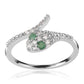 Anillo de Plata con Esmeralda de Brasil y Topacio Blanco