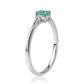 Anillo de Plata con Esmeralda de Brasil y Topacio Blanco