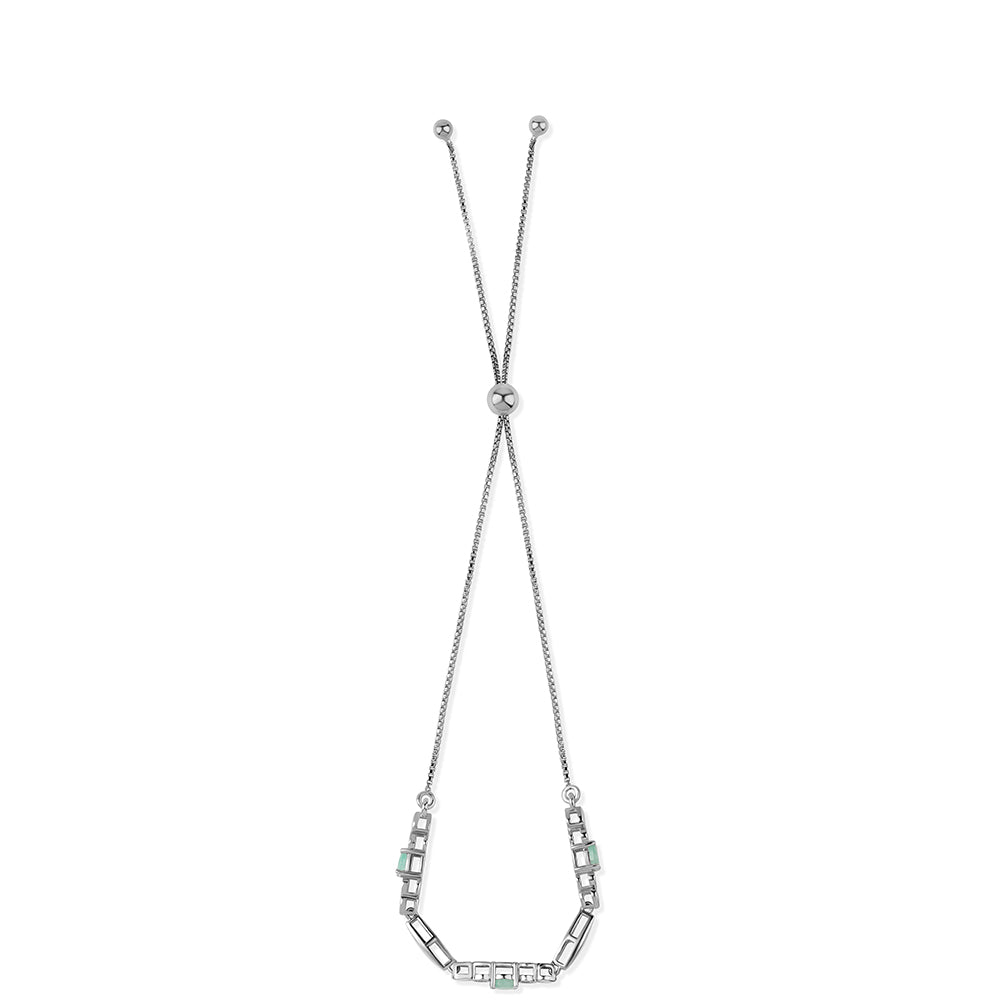 Pulsera de Plata con Esmeralda de Brasil y Topacio Blanco 2 
