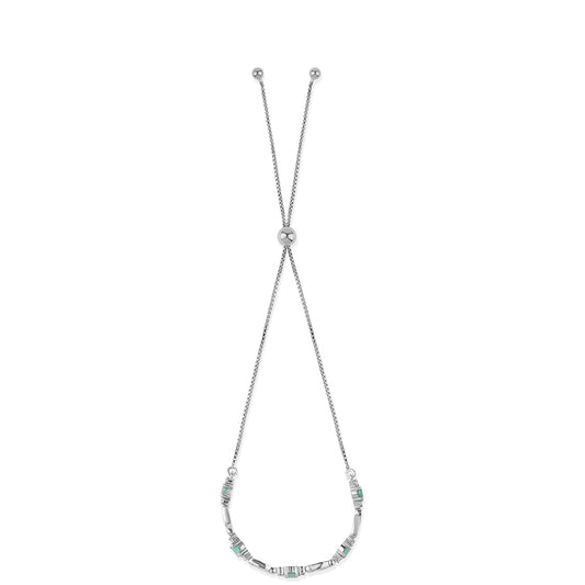 Pulsera de Plata con Esmeralda de Brasil y Topacio Blanco