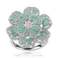 Anillo de Plata con Esmeralda de Brasil y Topacio Blanco