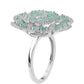 Anillo de Plata con Esmeralda de Brasil y Topacio Blanco