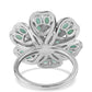 Anillo de Plata con Esmeralda de Brasil y Topacio Blanco