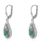 Pendientes de Plata con Esmeralda de Brasil y Topacio Blanco