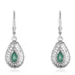 Pendientes de Plata con Esmeralda de Brasil y Topacio Blanco