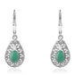 Pendientes de Plata con Esmeralda de Brasil y Topacio Blanco
