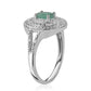 Anillo de Plata con Esmeralda de Brasil y Topacio Blanco