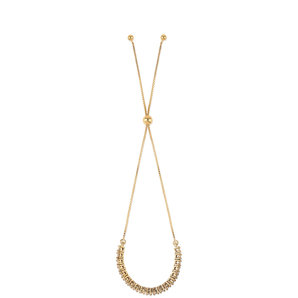 Pulsera de Plata Bañada en Oro con Diamante Azul 3 