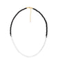Collar de Plata Bañada en Oro con Espinela Negra y Topacio Blanco