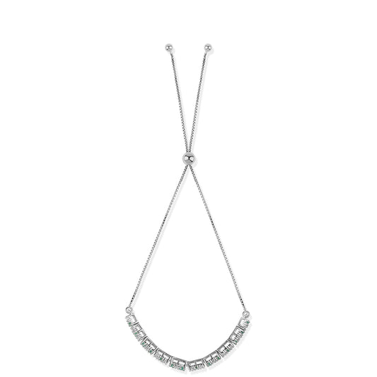Pulsera de Plata con Esmeralda de Brasil y Topacio Blanco