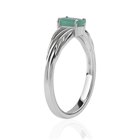 Anillo de Plata con Esmeralda de Brasil