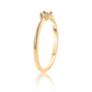 Anillo de Plata Bañada en Oro con Diamante Azul