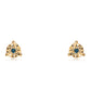 Pendientes de Plata Bañada en Oro con Diamante Azul