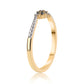 Anillo de Plata Bañada en Oro con Diamante Azul y Diamante blanco