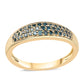 Anillo de Plata Bañada en Oro con Diamante Azul