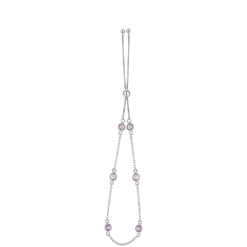 Pulsera de Plata con Amatista Rosa de Francia 3 