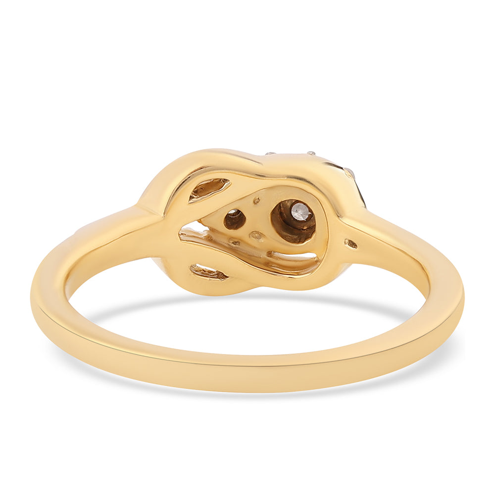 Anillo de Plata Bañada en Oro con Diamante blanco 6 