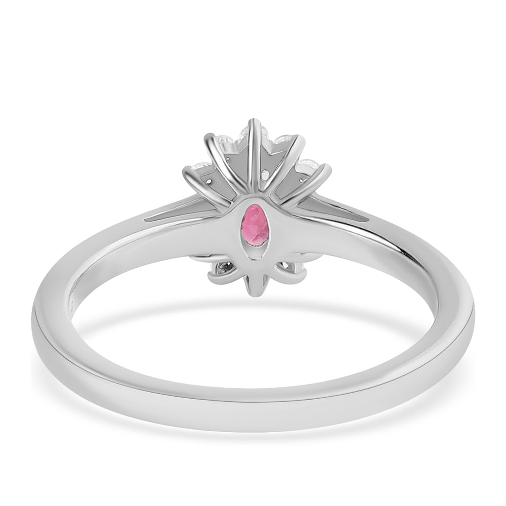 Anillo de Plata con Rubelita de Cruzeiro y Topacio Blanco 3 