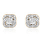 Conjunto de Plata Bañada en Oro con Diamante blanco y Topacio Blanco ( Pendientes +Anillo +Colgante )